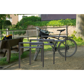 Lean-on hoop made of steel tube | Square tube, 80 x 20 mm | with cross bar | total width: 1000 mm | hot-dip galvanized